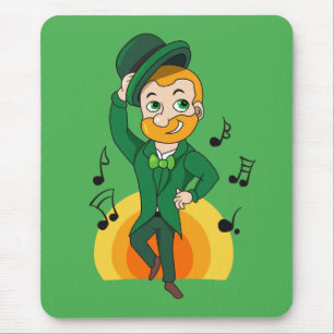 Dancing leprechaun, St. Patrick's Day cartoon Mouse Pad