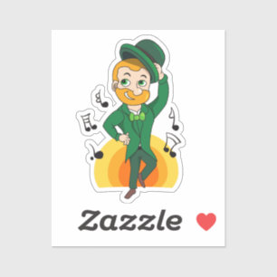 Dancing leprechaun, St. Patrick's Day cartoon Sticker