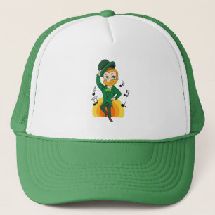 Dancing leprechaun, St. Patrick's Day cartoon  Trucker Hat