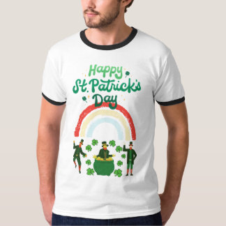"Dancing Leprechauns & Rainbow – St. Patrick’s Day T-Shirt