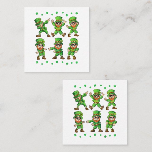 Dancing Leprechauns St Patrick's Day Note Card (Front/Back)