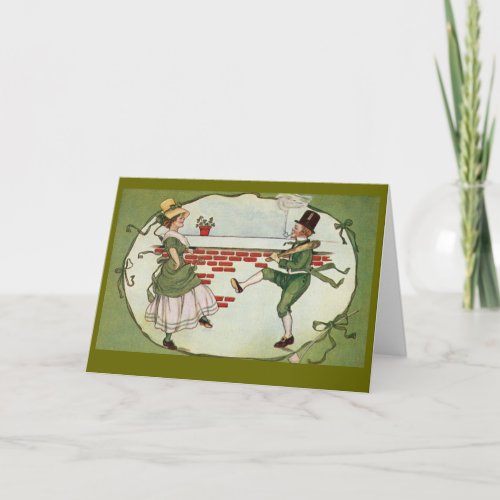 Dancing Leprechauns Vintage St Patricks Day Card