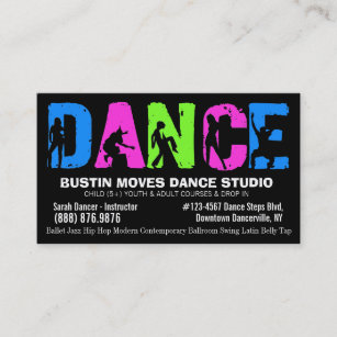 Dancing Lessons or Dance Studio Business Card