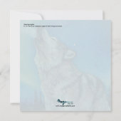 Dancing Lights howling wolf square card (Back)