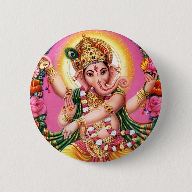 Dancing Lord Ganesha Button (Front)