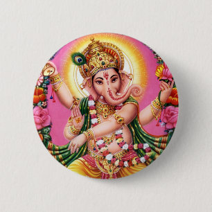 Dancing Lord Ganesha Button