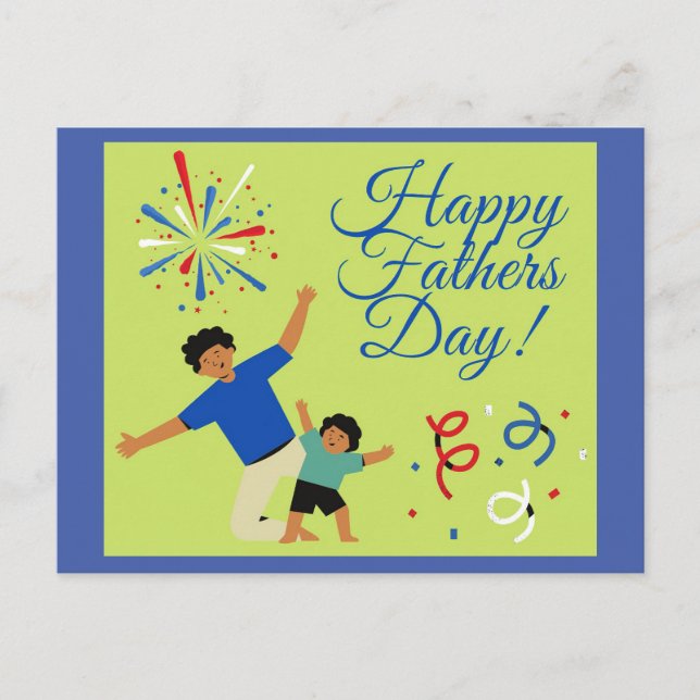 Dancing Man And Child Father's Day Postcard (Front)