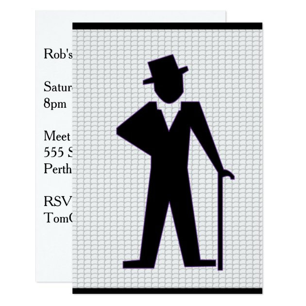 Dancing Man Bachelor Party Invitation