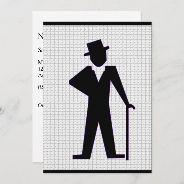 Dancing Man Customizable Bachelor Party Invitation (Front/Back)