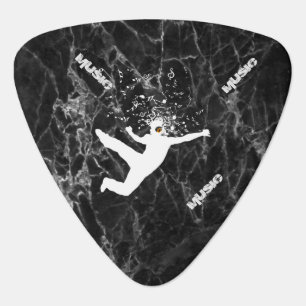 Dancing Man, White Silhouette Guitar Pick