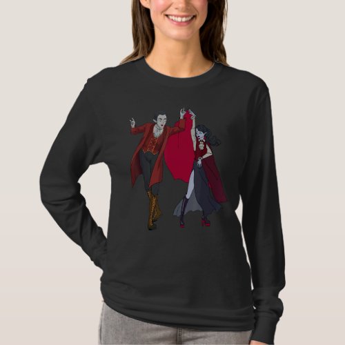 Dancing Medieval Gothic Vampire Gentleman Lady Hal T_Shirt