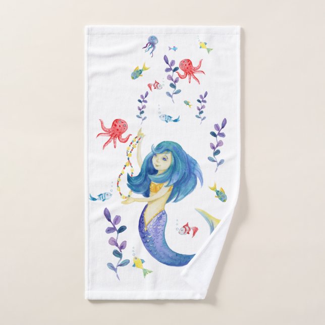Dancing mermaid bath towel set (Hand Towel)