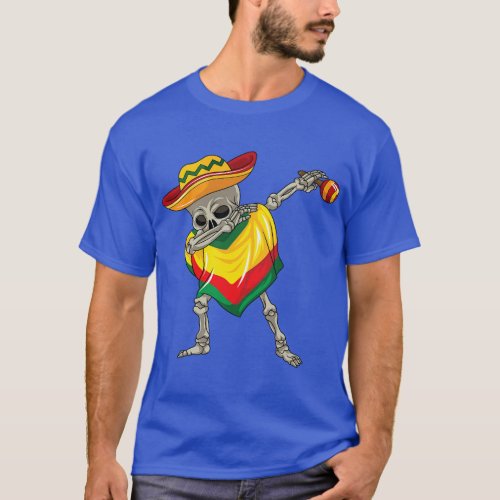 Dancing Mexican Skeleton Dabbing Cinco De Mayo Bir T_Shirt