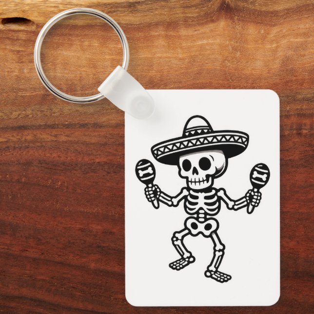 Dancing Mexican Skeleton Keychain (Front)