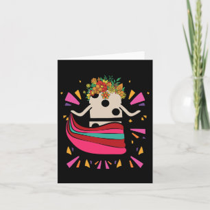 Dancing Mexican Train Domino Tile Flowers Funny Ga Card