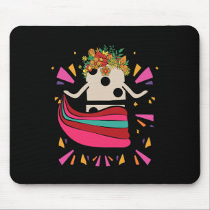 Dancing Mexican Train Domino Tile Flowers Funny Ga Mouse Pad