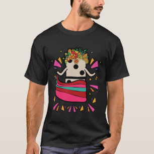 Dancing Mexican Train Domino Tile Flowers Funny Ga T-Shirt