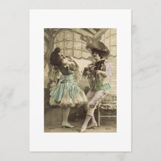 Dancing Minuet Vintage Blank Invitation Card