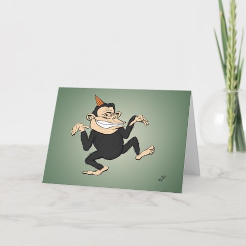 Dancing Monkey Birthday Card