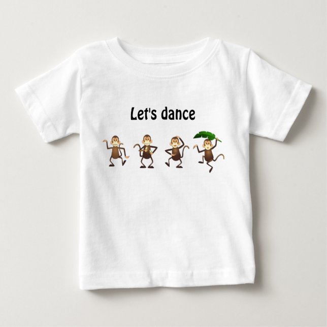 Dancing monkey, Let's dance Baby T-Shirt (Front)