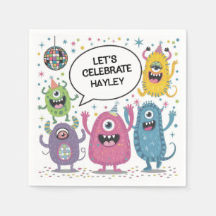 Dancing Monsters Party Kids Birthday Design Napkins