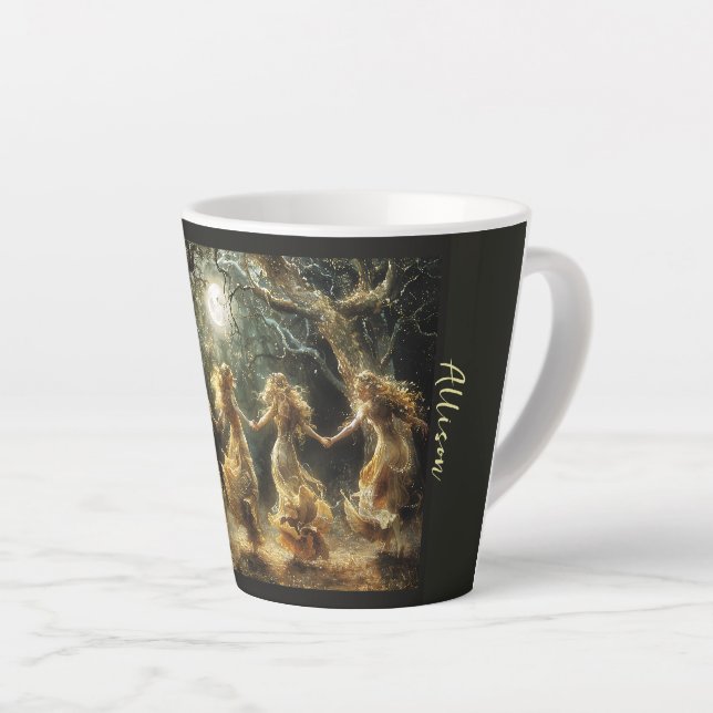 Dancing Moon Goddess Latte Cup (Right Angle)