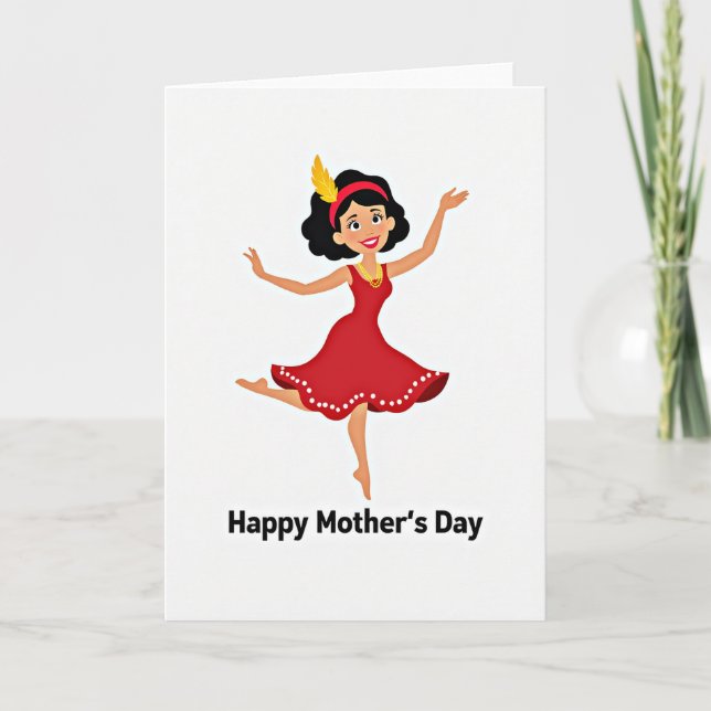 Dancing Mothers Day Illustration Card (Front)