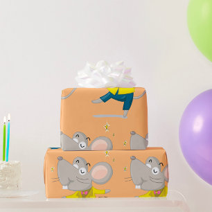 Dancing Mouse In Yellow Wrapping Paper