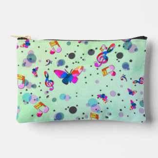 Dancing Music of Colors on Green Accessory Pouch