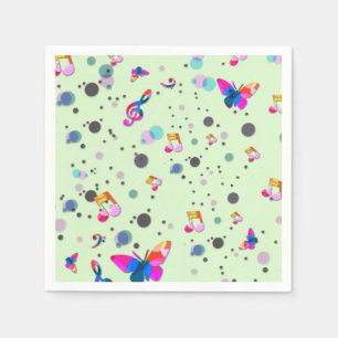 Dancing Music of Colors on Green Napkins