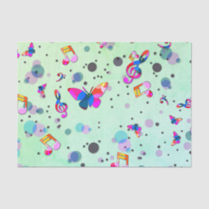 Dancing Music of Colors on Green Tissue Paper