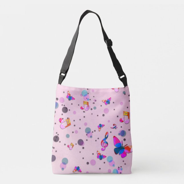Dancing Music of Colors on Pink Crossbody Bag (Back)