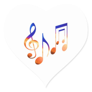 Dancing Music Signs Heart Sticker