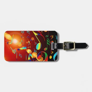 Dancing Musical Notes Luggage Tag by StuffOrSomething at Zazzle