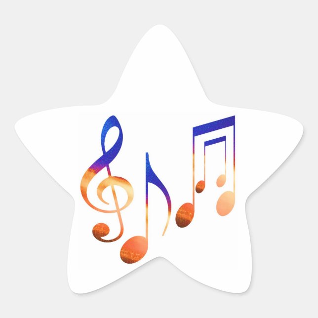 Dancing MusicAL Signs SYMBOLS SHEET MUSIC Star Sticker (Front)
