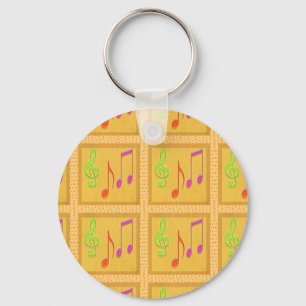 Dancing Musical Symbols Keychain