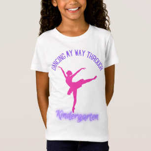 Dancing My Way Through Kindergarten Pink Purple T-Shirt