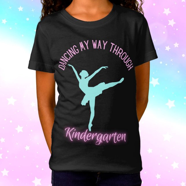 Dancing My Way Through Kindergarten Purple Teal T-Shirt (Creator Uploaded)