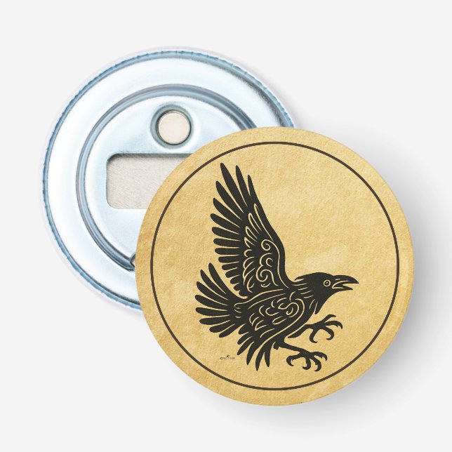 Dancing Norse Raven Bottle Opener (Front)