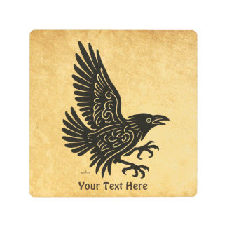 Dancing Norse Raven Metal Print