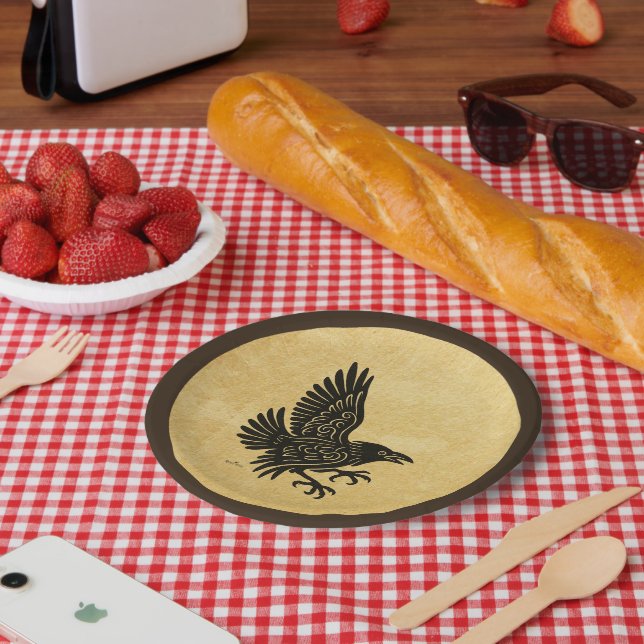 Dancing Norse Raven Paper Plates (Picnic)