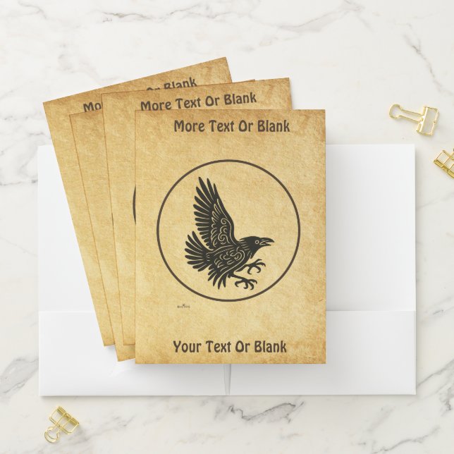 Dancing Norse Raven Pocket Folder (In Situ)