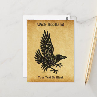 Dancing Norse Raven Postcard