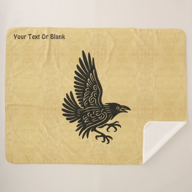 Dancing Norse Raven Sherpa Blanket (Front (Horizontal))