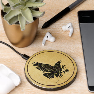 Dancing Norse Raven Wireless Charger