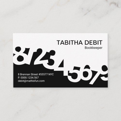 Dancing Numbers Border Wave Bookkeeping Business Card