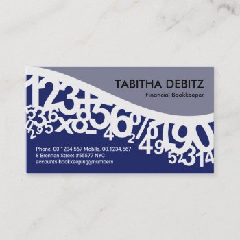 Dancing Numbers Wave Accounts Business Card by keikocreativecards at Zazzle