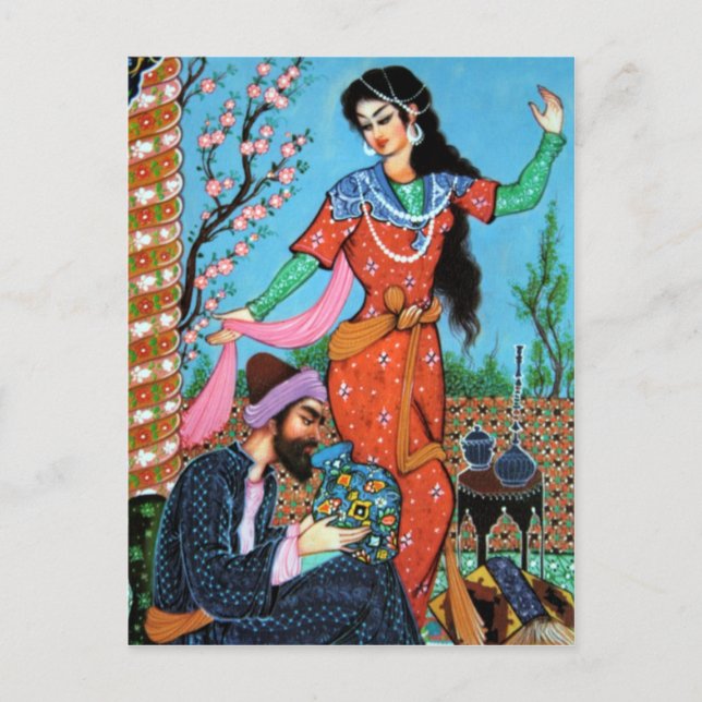 Dancing Nymph and Poet postcard (Front)