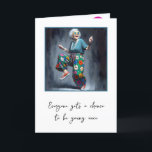 Dancing Old Lady For 70th Birthday Card<br><div class="desc">Happy stylish old lady dancing in sneakers and star sunglasses for a 70th birthday.
All text is editable.</div>