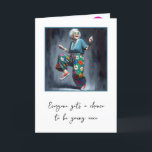 Dancing Old Lady For 70th Birthday Card<br><div class="desc">Happy stylish old lady dancing in sneakers and star sunglasses for a 70th birthday.
All text is editable.</div>